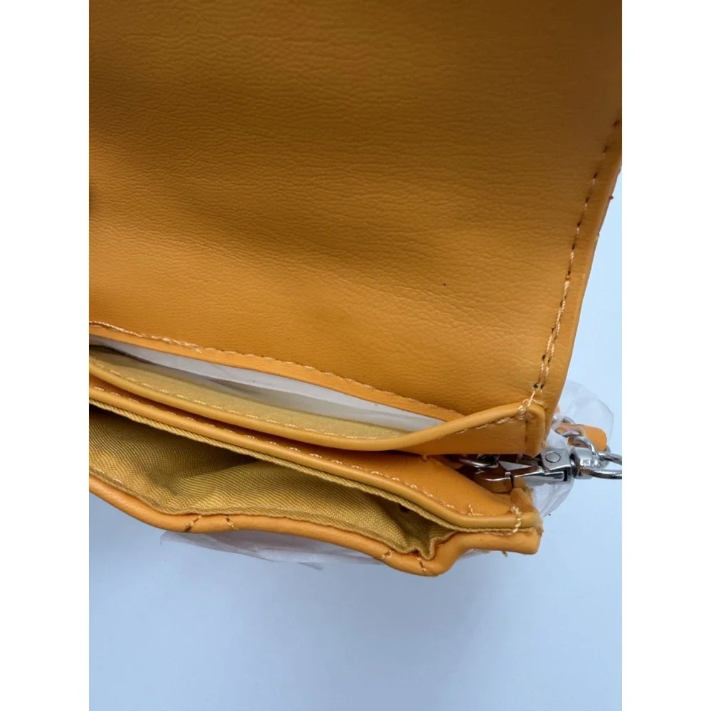 Badgley Mischka Yello Bag Phone Case w Diamond Quilting & Pearls - Vegan Leather